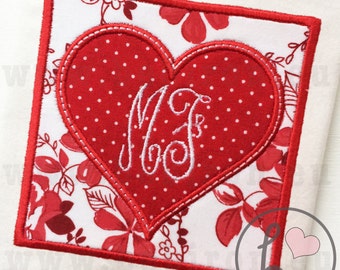 Heart Applique Machine Embroidery Design (Digital Download)