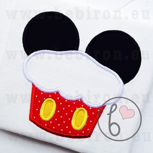 Mouse Ears Cupcake Applique Design, Mickey Applique Design, Cupcake Applique Design,  Machine Embroidery Pattern, Instant Download