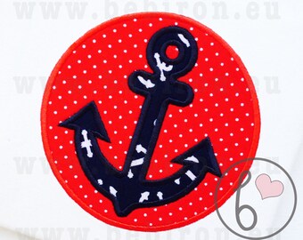 Anchor in the Circle Nautical Applique Design, Machine Embroidery Pattern, Instant Download