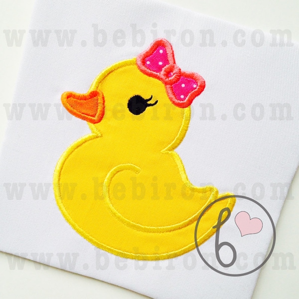 Rubber Duck Applique Design, Yellow Duck Applique Design, Machine Embroidery Designs, Instant Download