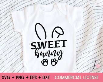 Easter SVG, Sweet Bunny SVG, Easter Bunny SVG, Easter Baby T shirt svg, Cut Files for Cricut