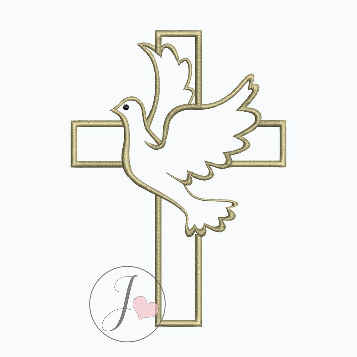 Cross Dove Embroidery Design Religious Embroidery Designs Etsy Hong Kong