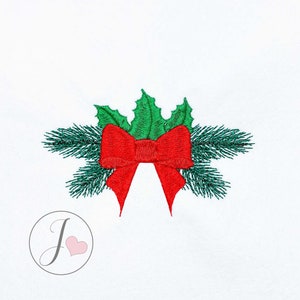 Christmas Bow Embroidery Design, Bow Embroidery Designs