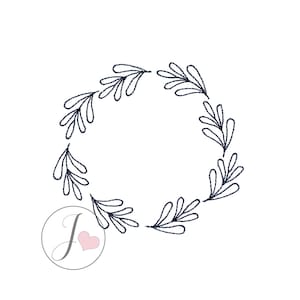 Simple Wreath Embroidery Design, Wreath Embroidery Design, Machine Embroidery Designs