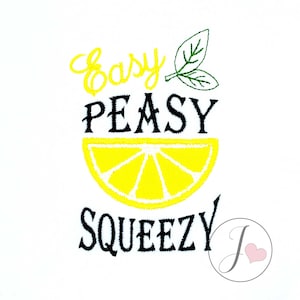 Easy Peasy Lemon Squeezy Applique Ricamo Design, Disegni ricamo limone, Disegni applique macchina