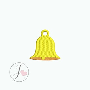Diseño de bordado de campana, patrón de mini adorno navideño, bordado de regalo Bunco, puntada navideña pequeña, descarga instantánea imagen 2