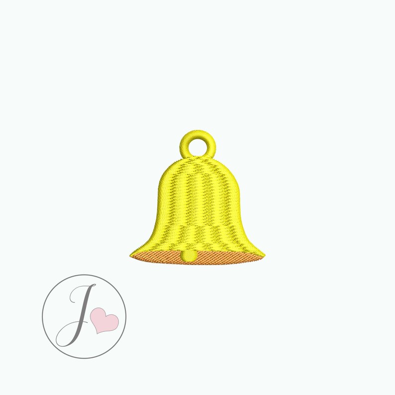 Diseño de bordado de campana, patrón de mini adorno navideño, bordado de regalo Bunco, puntada navideña pequeña, descarga instantánea imagen 2