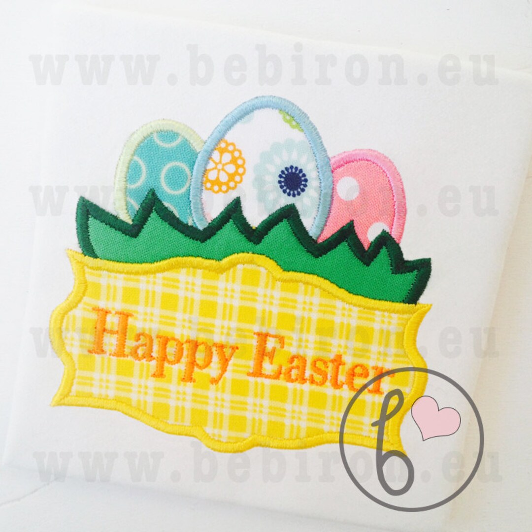 Easter Eggs Applique Design, Machine Embroidery Pattern (instant ...