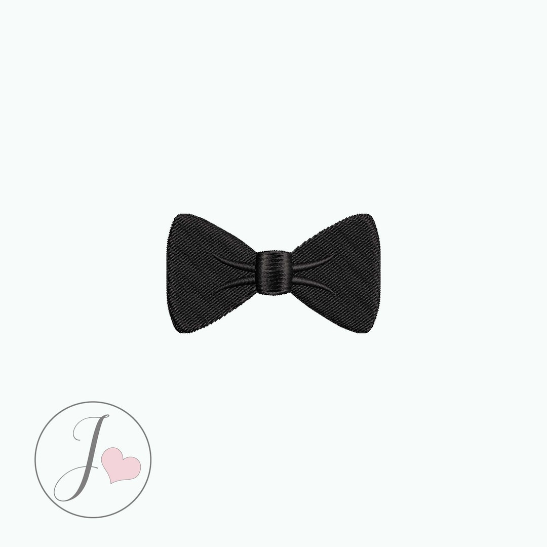 Bow Tie Mini Embroidery Design, Bow Embroidery Design, Bow Tie Filled