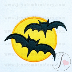 Halloween Bats Moon Applique Design, Bats Applique Design, Halloween Applique Design, Machine Embroidery Pattern, Instant Download