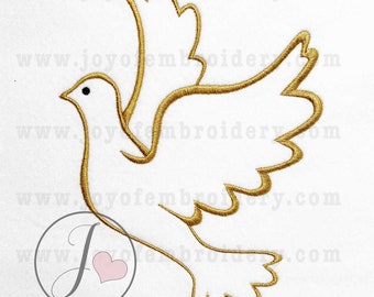 Dove Machine Embroidery Design, White Bird (Instant Download)