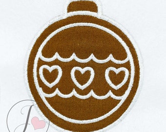 Christmas Cookie Ornament Applique Design, Machine Embroidery Christmas Cookie, Ornament Applique Pattern, Instant Download