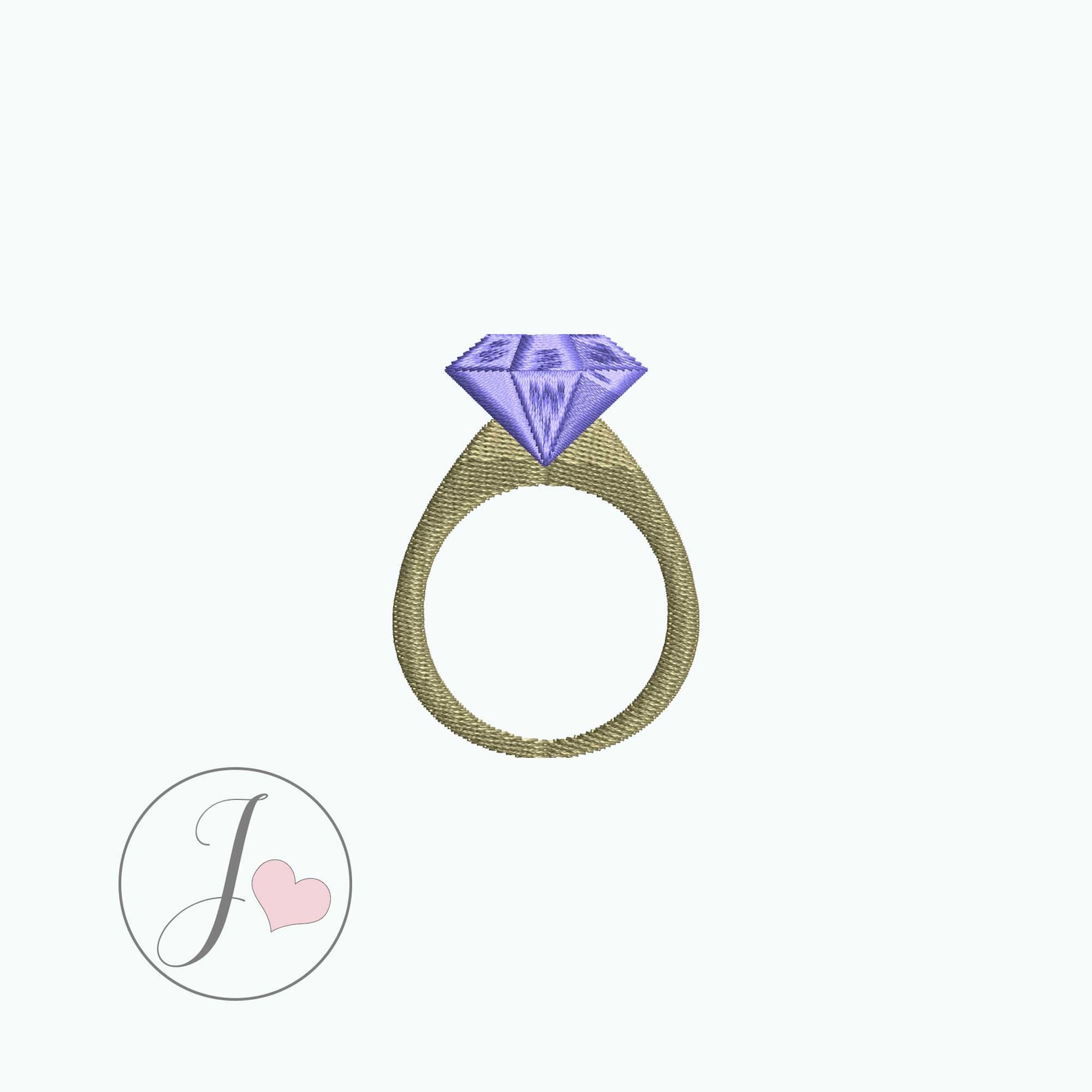 Diamond Ring Embroidery Design Engagement Ring Embroidery Etsy