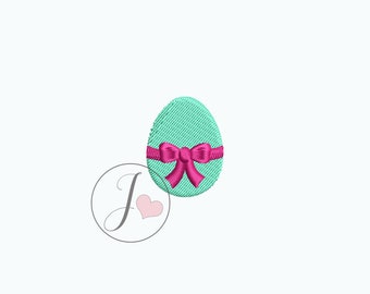 Easter Egg with Bow Embroidery Design (Digital Download)