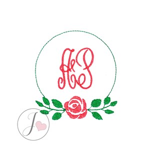Floral Monogram Frame Embroidery Design, Monogram Embroidery Design, Machine Embroidery Designs