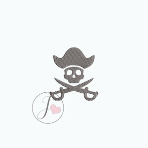 Pirate Skull Crossed Swords Embroidery Design, Pirate Flag Embroidery Design, Machine Embroidery Designs