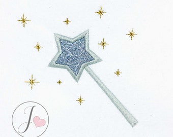 Magic Wand Stars Applique Design, Machine Applique Patterns, Wand Applique Designs