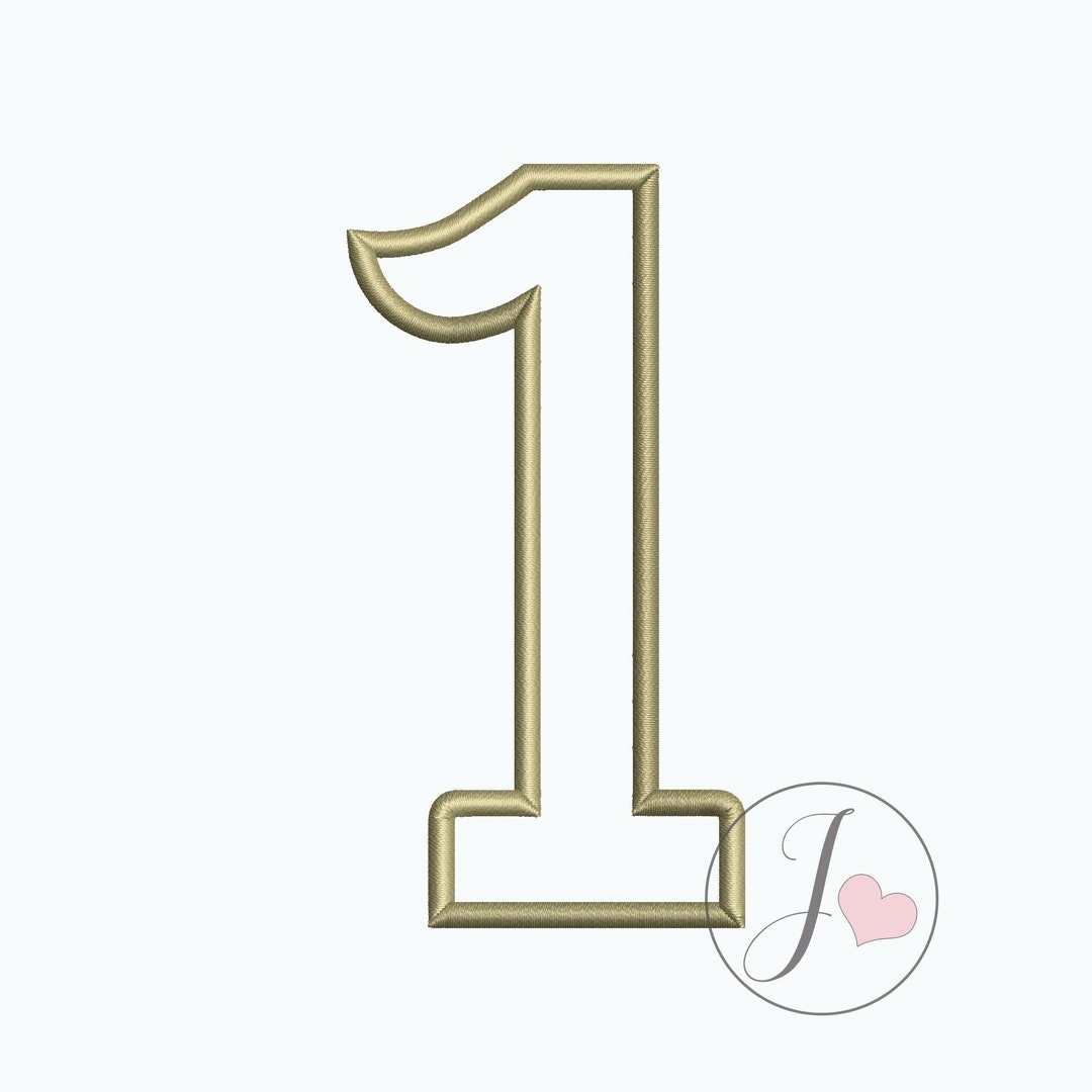 Number 1 Applique Design, Number One Applique Design, Numbers Unicorn