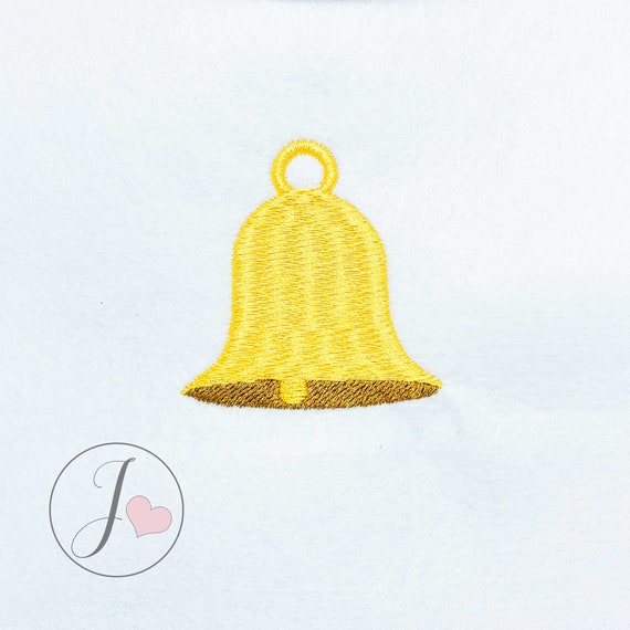 Bell Embroidery Design, Mini Christmas Ornament Pattern, Bunco Gift Embroidery, Small Holiday Stitch, Instant Download
