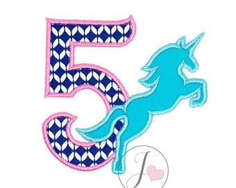 unicorn number 5 etsy