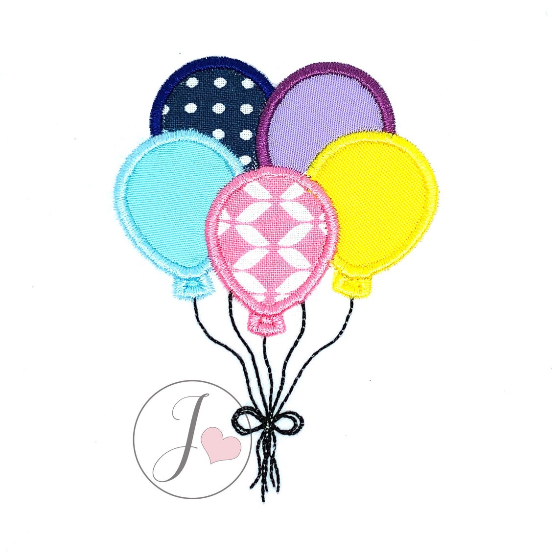 Balloons Applique Design 5 Balloons Applique Design Machine Etsy UK