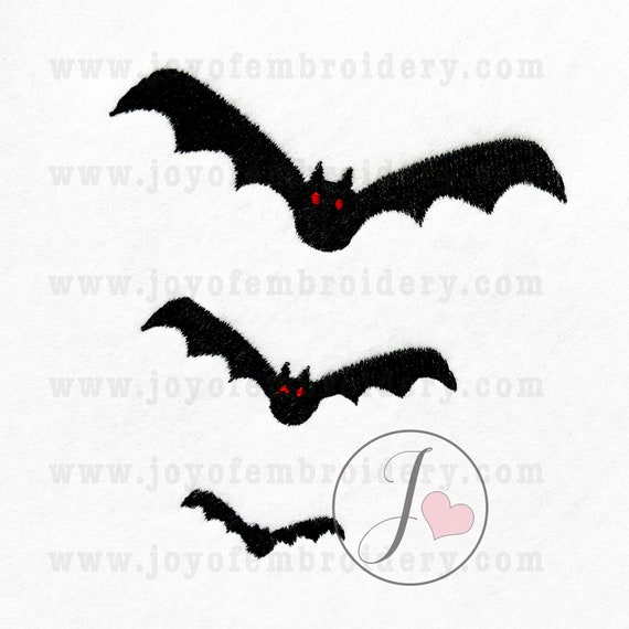 Bat Silhouette Halloween Machine Embroidery Design. 4 Sizes