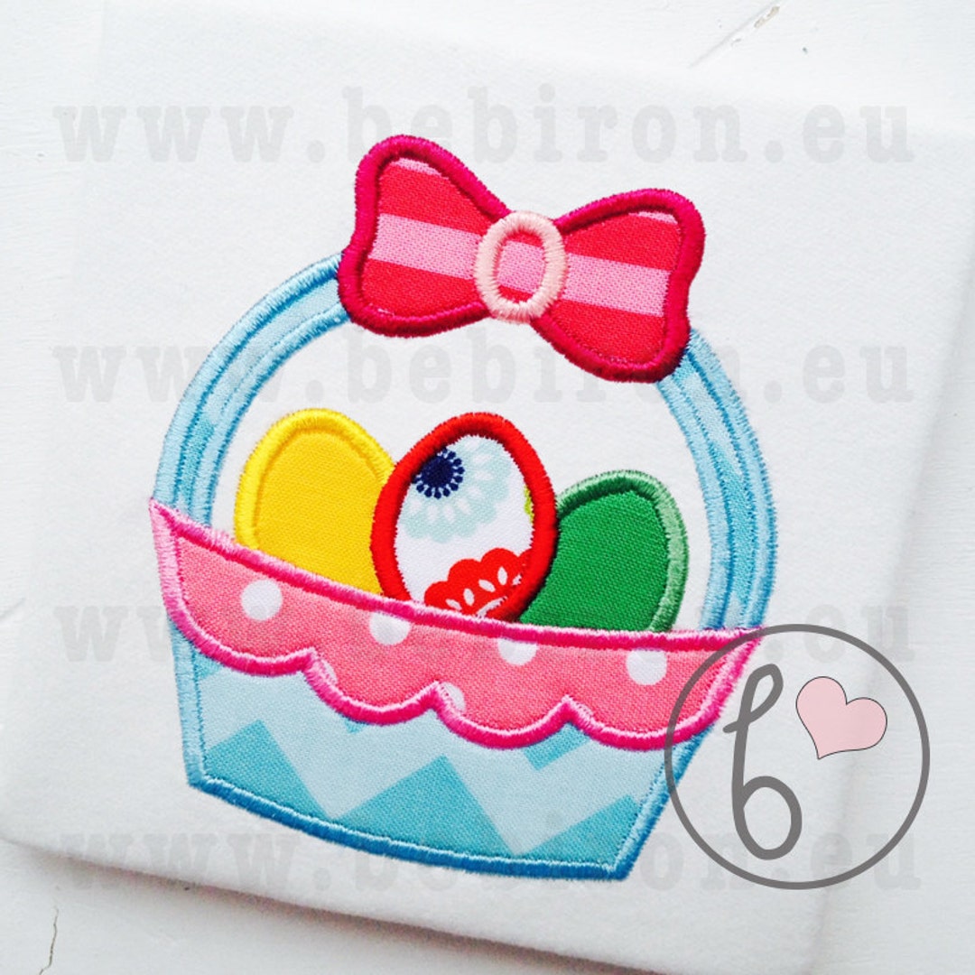 Easter Basket Applique Design, Machine Embroidery Design, Easter ...