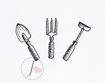Gardening Tools Embroidery Design (Digital Download)