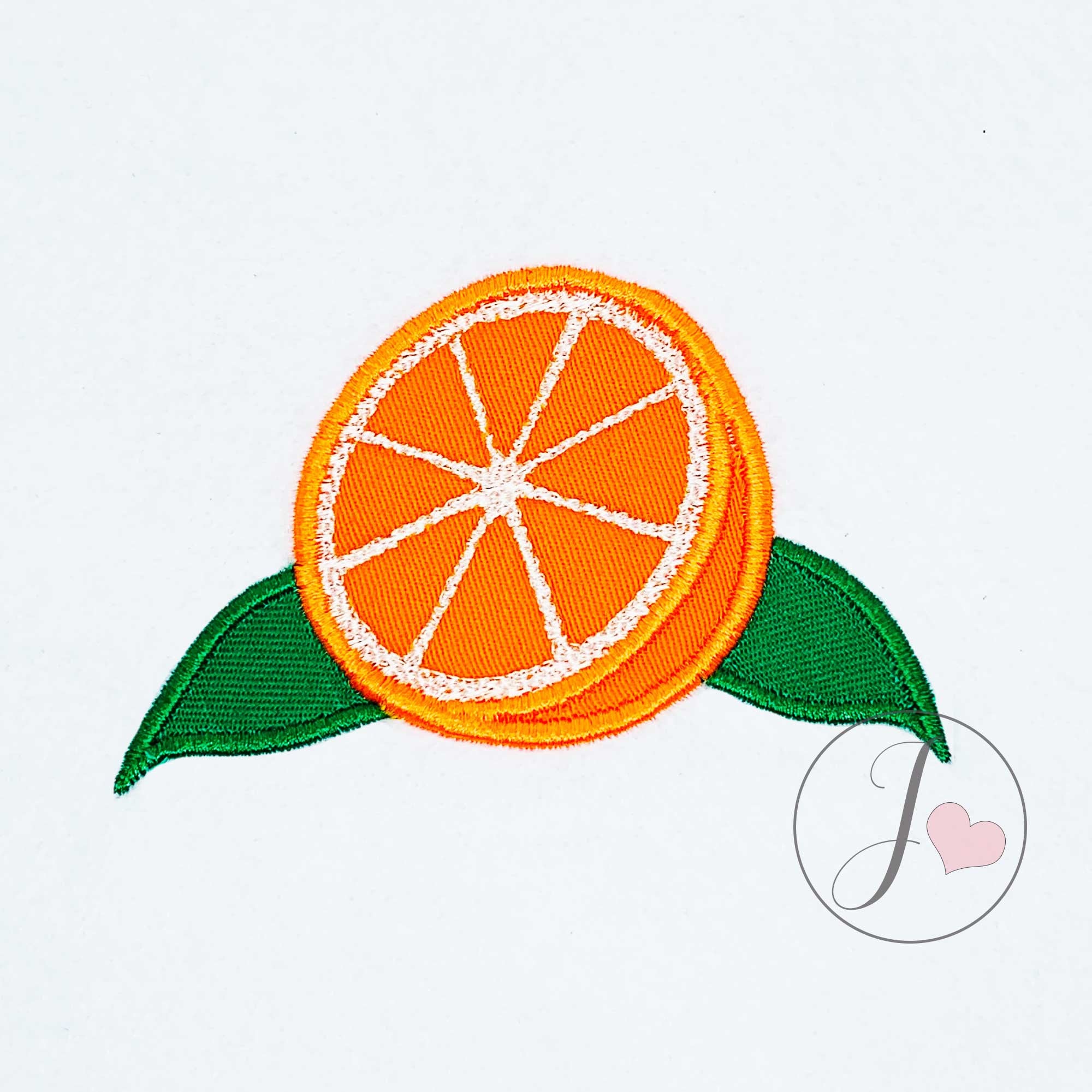 Orange Half Applique Design Machine Embroidery Design Orange Etsy
