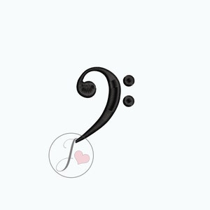 Musical Note Embroidery Design, Bass Clef Embroidery Design, Note Embroidery Design, Machine Embroidery Designs