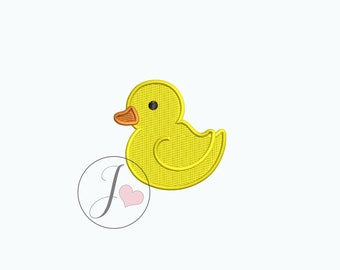 Rubber Duck Embroidery Design, Yellow Duck Embroidery Design, Machine Embroidery Designs