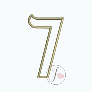 Number 7 Applique Design, Number Seven Applique Design, Numbers Unicorn Applique Design, Numbers Applique Designs, Machine Applique Designs