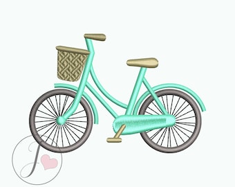 Bicycle Embroidery Design, Vintage Bike Machine Embroidery (Digital Download)