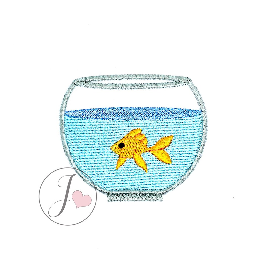Goldfish in Bowl Embroidery Design (machine Embroidery) - Etsy