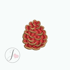 Pine Cone Mini Embroidery Design, Digital Machine Embroidery Pine Cone Pattern image 2