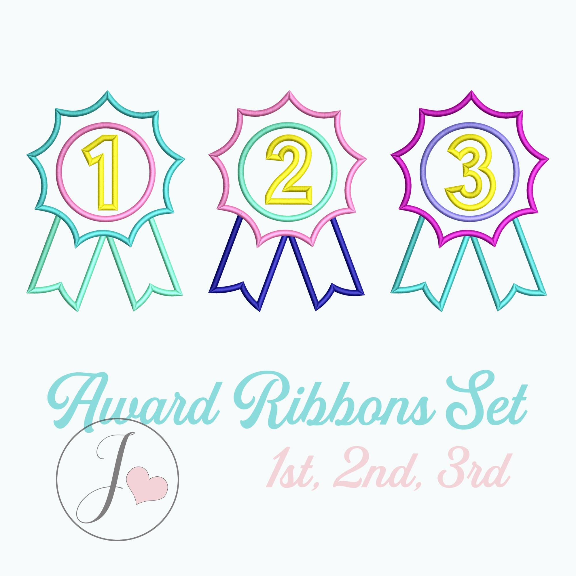 Award Ribbons Set Applique Design Machine Applique Designs Etsy UK
