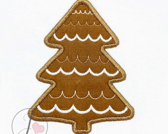 Christmas Cookie Tree Machine Embroidery Applique (Instant Download)