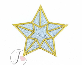 Star Applique Design, Machine Embroidery (Digital Download)