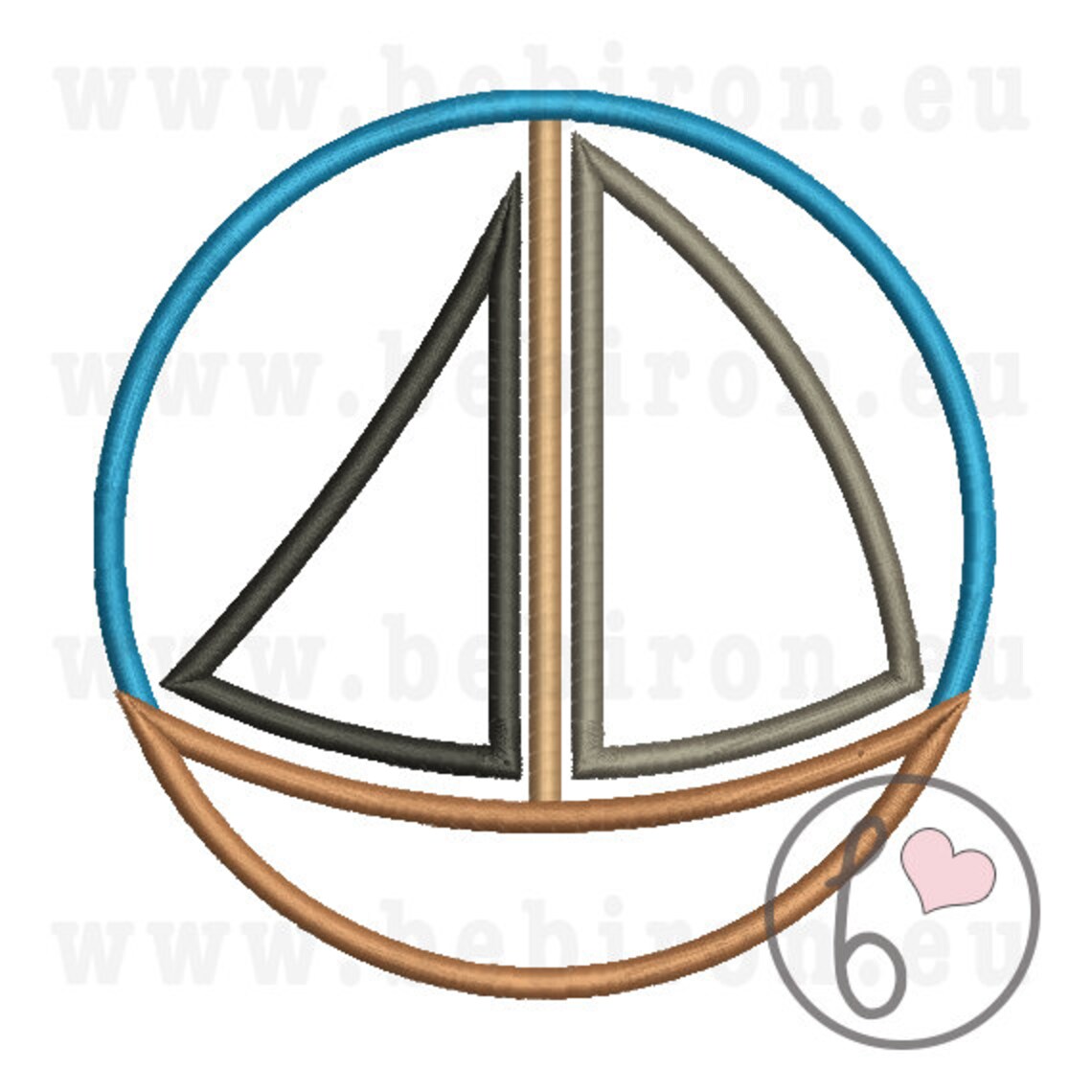 Boat Nautical Applique Design Machine Embroidery Pattern | Etsy