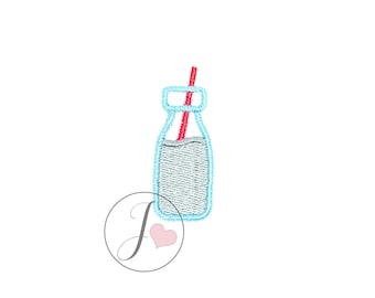 Milk Glass Bottle Embroidery Design, Milk Bottle Embroidery Design, Machine Embroidery Designs