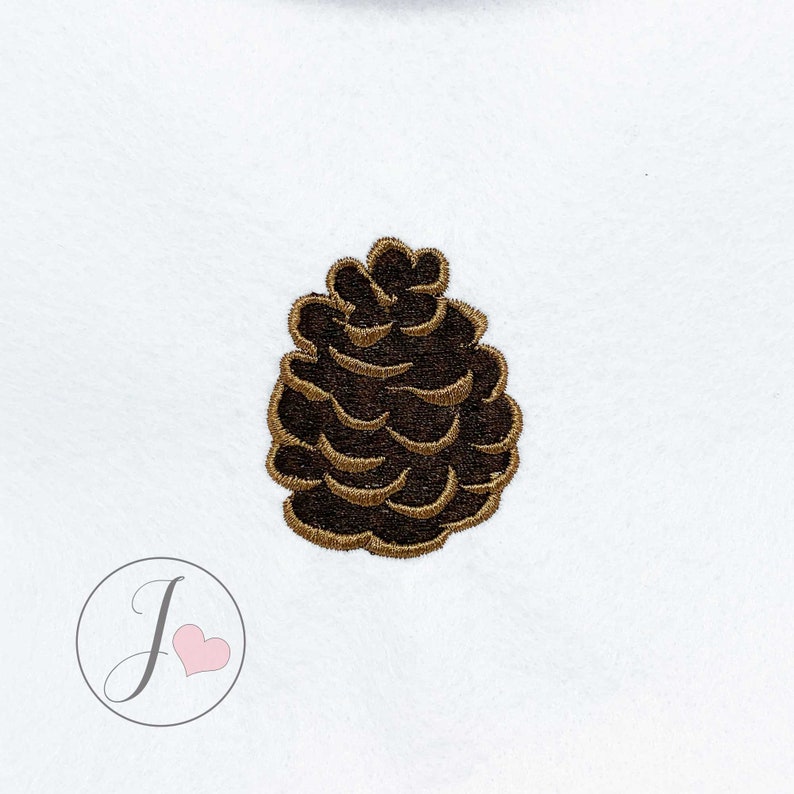Pine Cone Mini Embroidery Design, Digital Machine Embroidery Pine Cone Pattern image 1