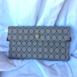 Cartera de mujer de algodón impreso, billetera grande, billetera marrón, bolso, embrague, bolso