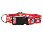 Hippie Van VW Red and White  Peace and Love Dog Collar