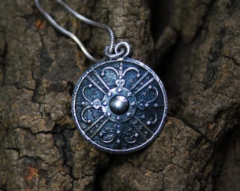 Viking Helm of Awe pendant || Shieldmaiden jewelry pendant || Old north warrior pagan amulet