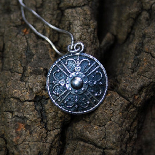 Viking Helm of Awe pendant || Shieldmaiden jewelry pendant || Old north warrior pagan amulet