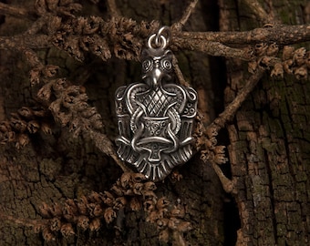 Viking Bird Necklace || Nordic culture totem charm || Odin eagle pendant || Silver Bird Necklace