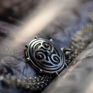 Brigid the Shield || Triskelion amulet || Pagan celtic charm || Equinox jewelry gift