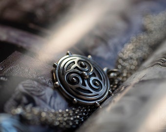 Brigid the Shield || Triskelion amulet || Pagan celtic charm || Equinox jewelry gift