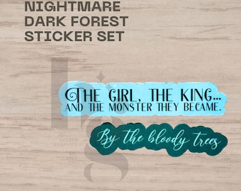 Nightmare Dark Forest Gothic Sticker Set | Holographic Literary-Inspired Waterproof Stickers (Set of 2)