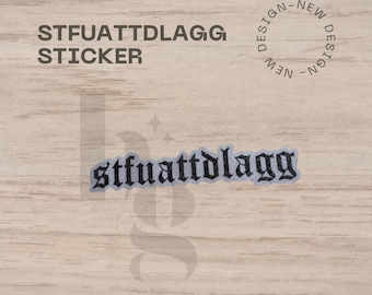stfuattdlagg matte goth gray and black waterproof sticker